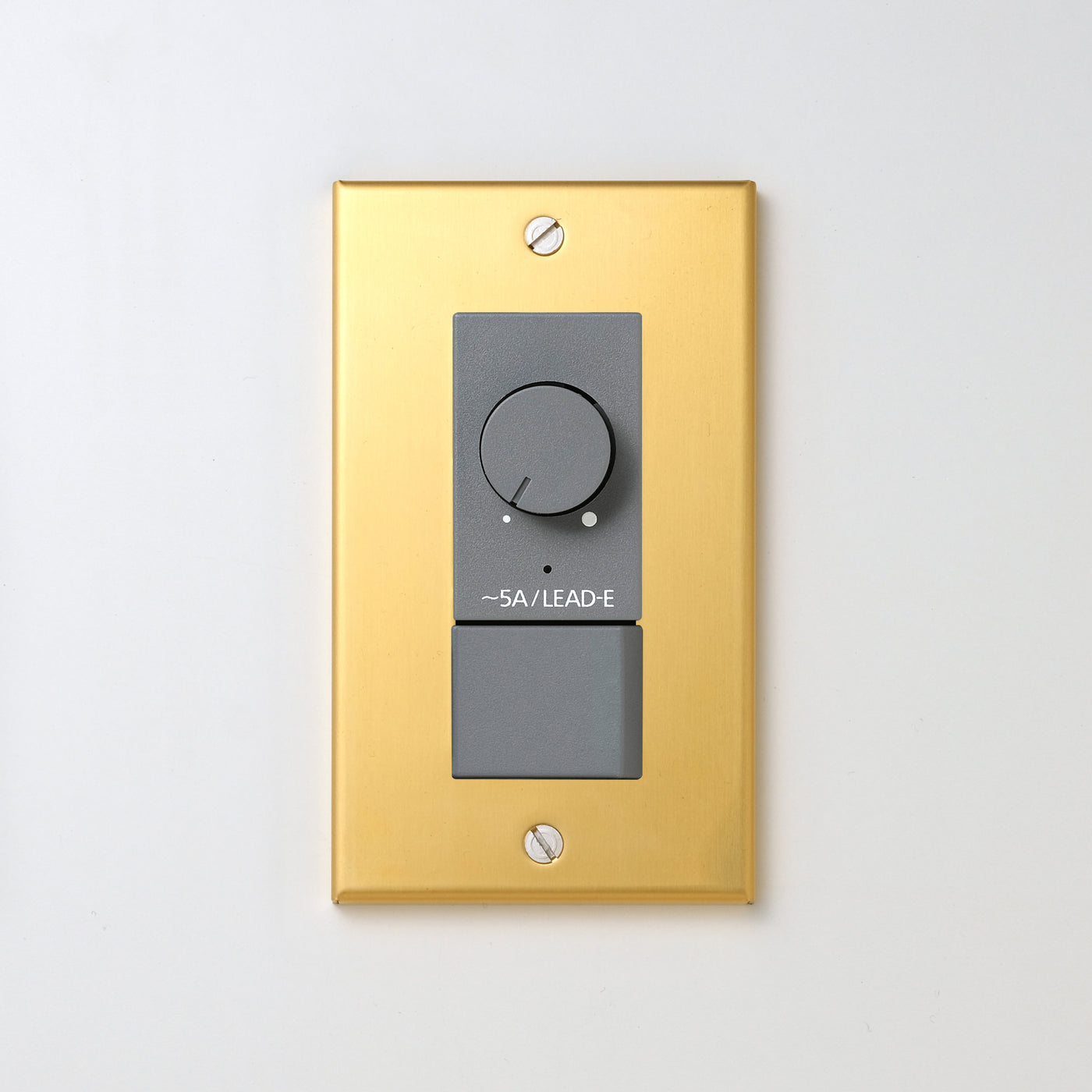 真鍮（素地） プレート <br>+ NK 正位相制御方式ライトコントロール＋片切、3路スイッチ　 グレー