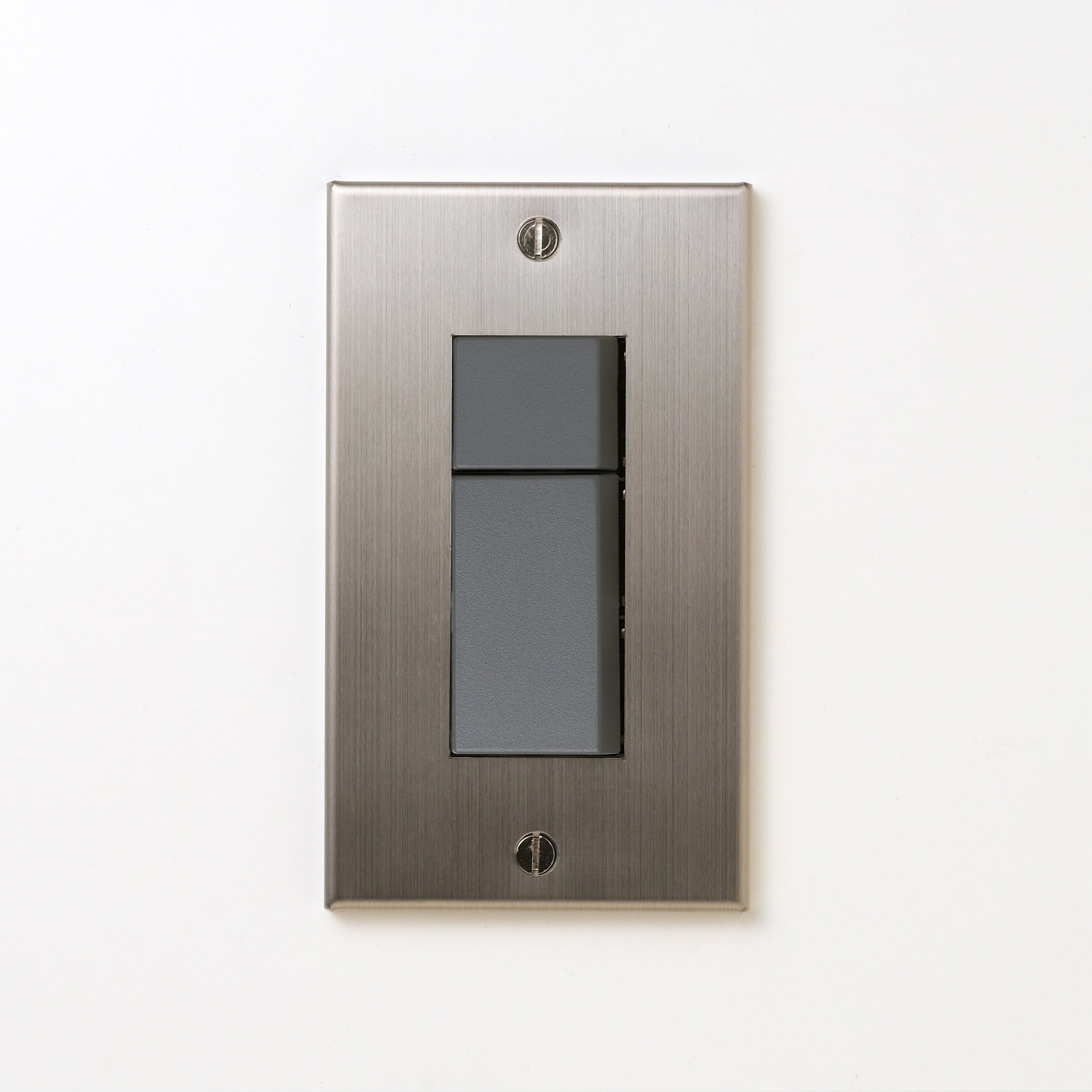 ステンレス（ヘアライン） プレート <br>+ NK スイッチダブル グレー