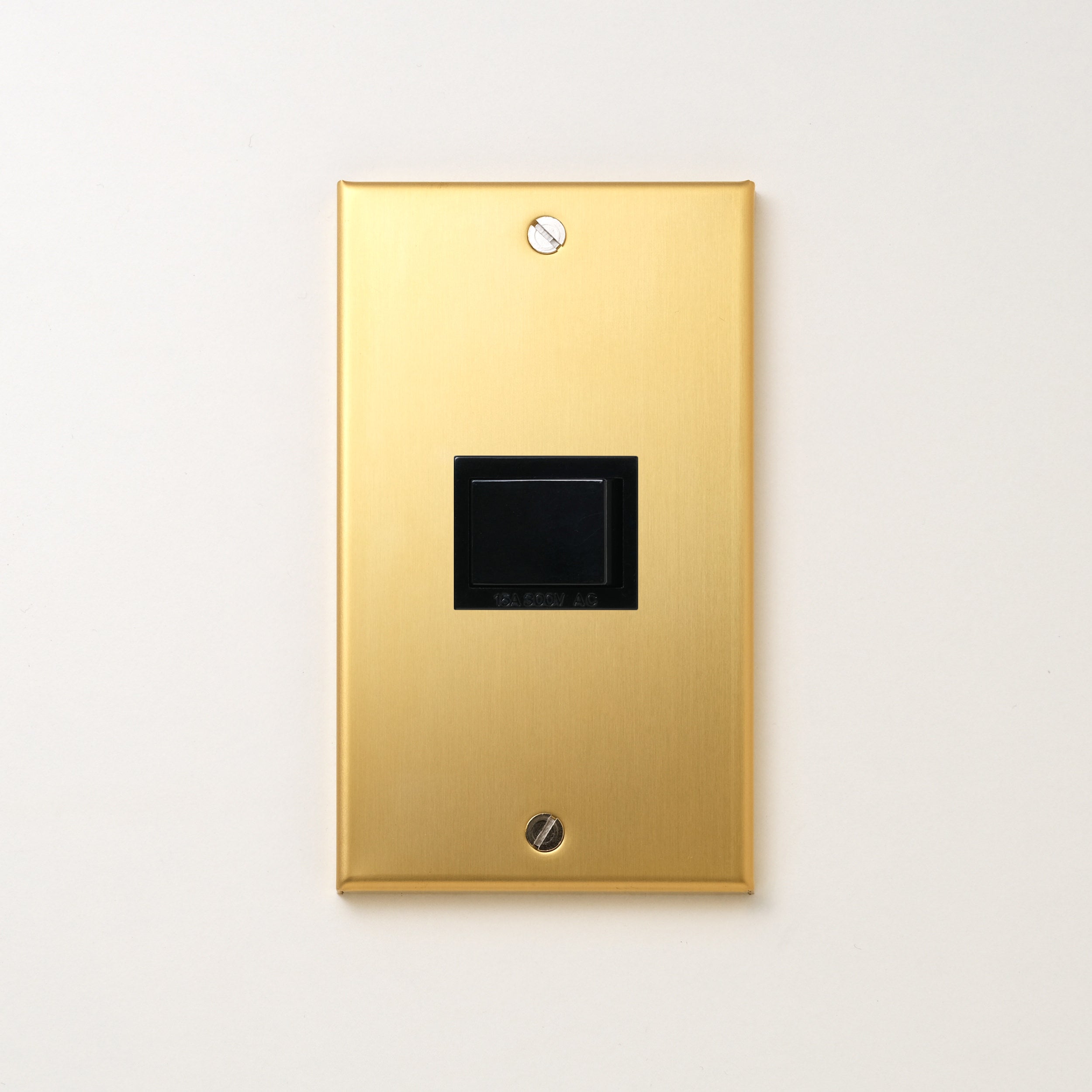 真鍮（素地） プレート<br>+ パナソニック 埋込スイッチ シングル ブラック