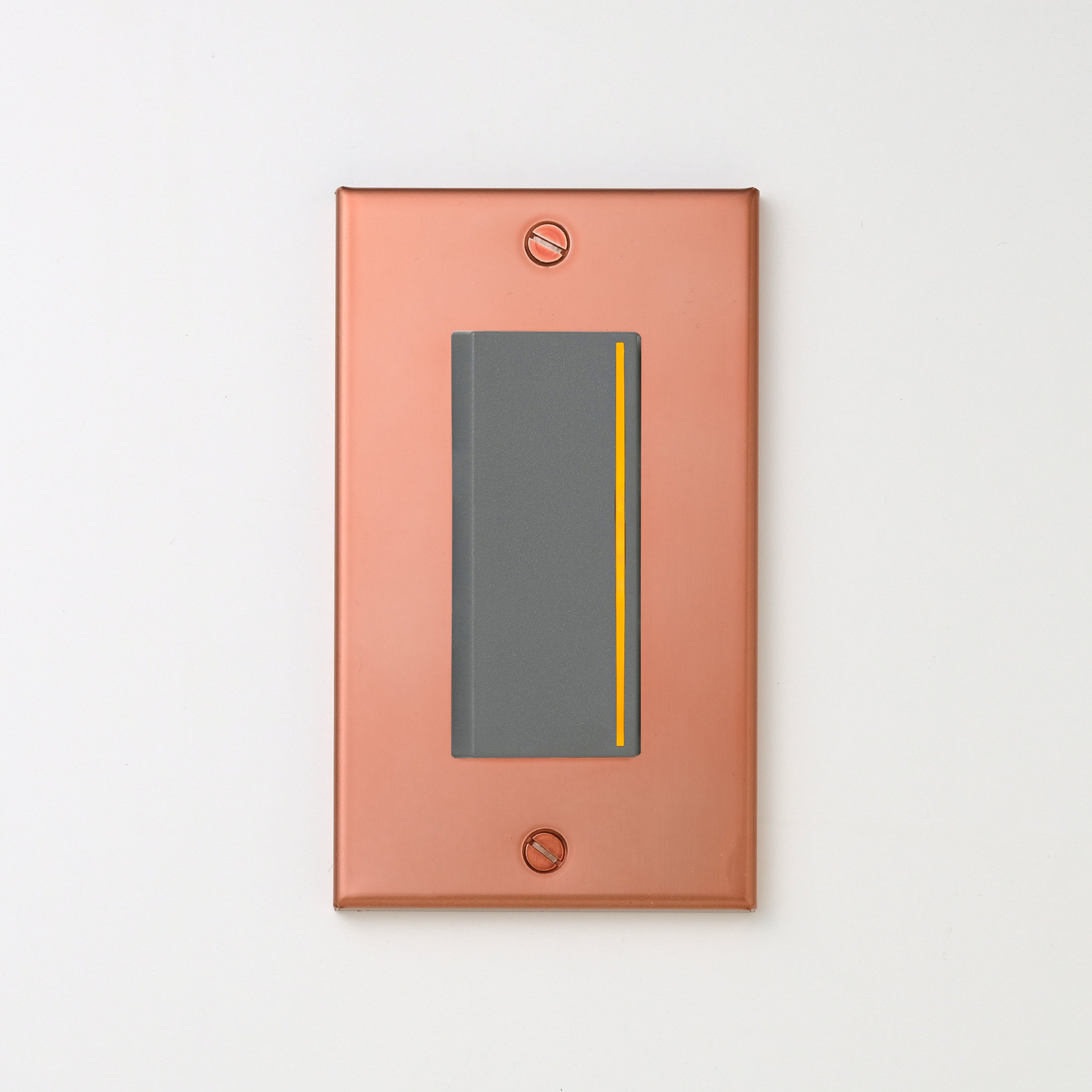 銅色（マット） プレート <br>+ NK 片切、3路チェックランプ（オレンジ）付スイッチシングル  グレー