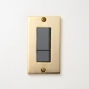 真鍮砂型鋳造（磨き）プレート <br>+ NK スイッチダブル グレー