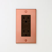 銅色（マット） プレート <br>+ NK 埋込接地（アース）ダブルコンセント　チョコ