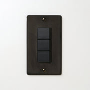 ステンレス（黒染）プレート <br>+ NK スイッチトリプル ブラック