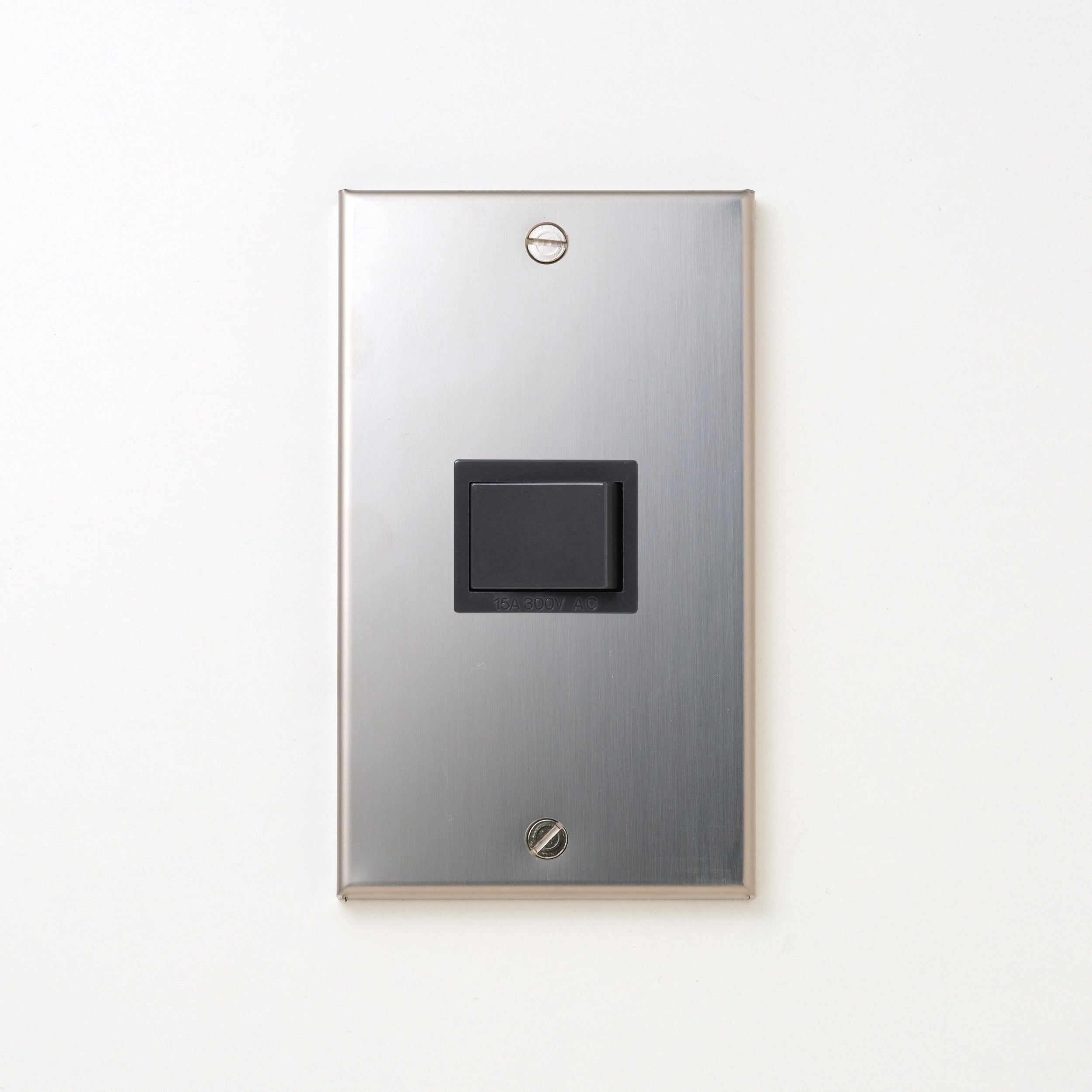 ステンレス（素地） プレート<br>+ パナソニック 埋込スイッチ シングル グレー