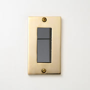 真鍮砂型鋳造（磨き）プレート <br>+ NK スイッチダブル グレー