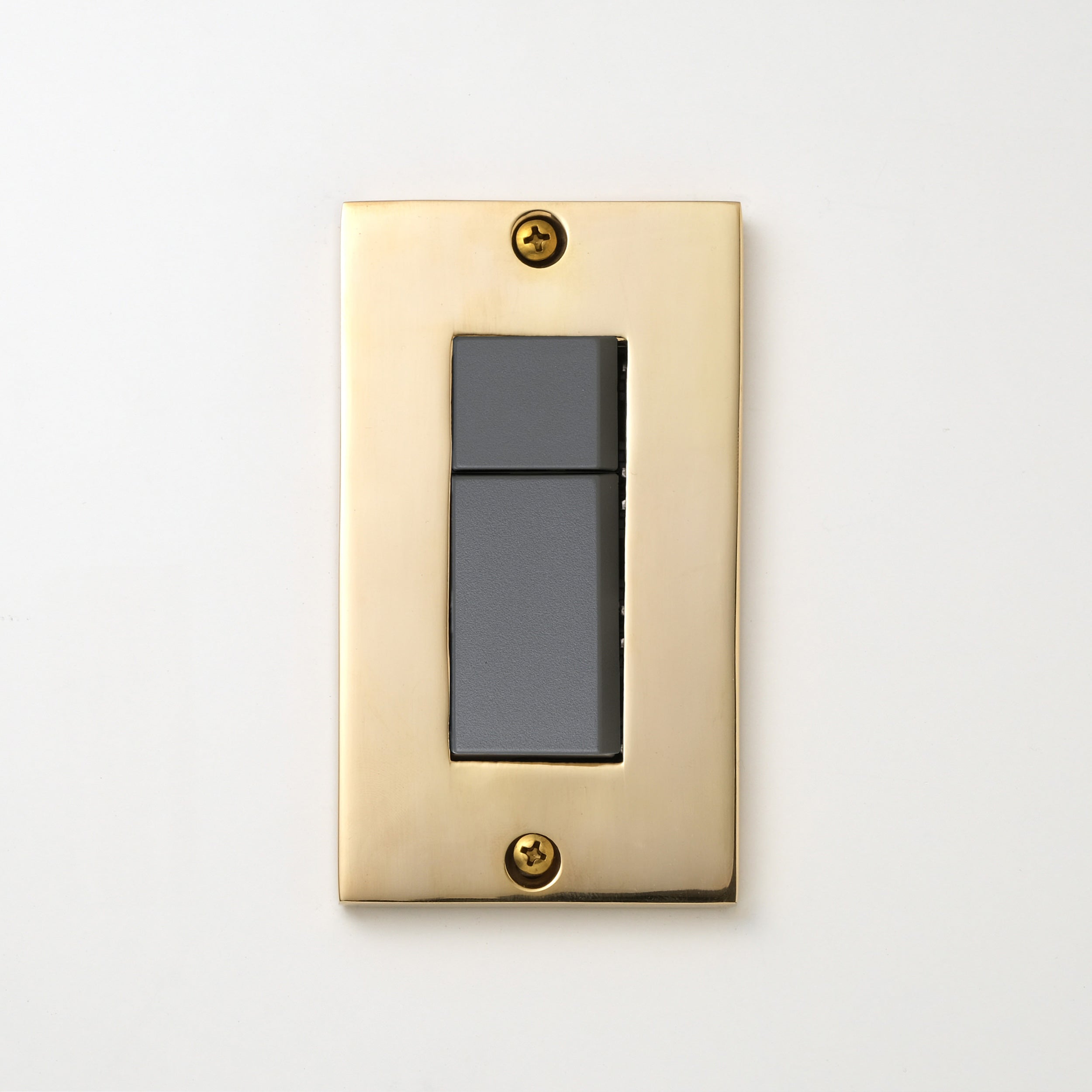 真鍮砂型鋳造（磨き）プレート <br>+ NK スイッチダブル グレー