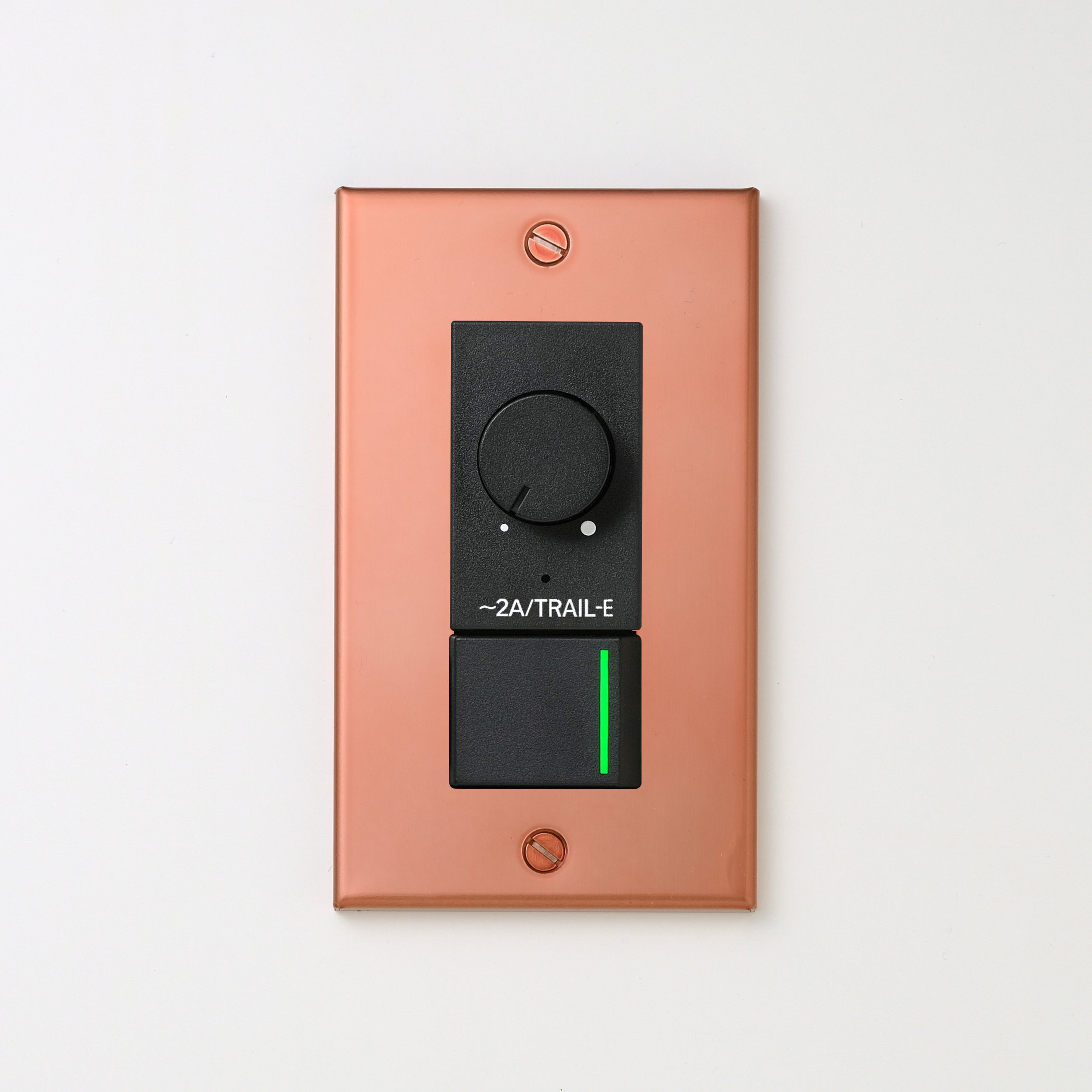 銅色（マット） プレート <br>+ NK 逆位相制御方式ライトコントロール＋片切、3路ガイドランプ（グリーン）スイッチ　 ブラック