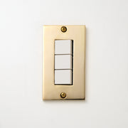 真鍮砂型鋳造（磨き）プレート <br>+ NK スイッチトリプル ホワイト