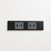 ステンレス（マットブラック）家具用プレート<br>+ NK 埋込コンセント グレー ×２