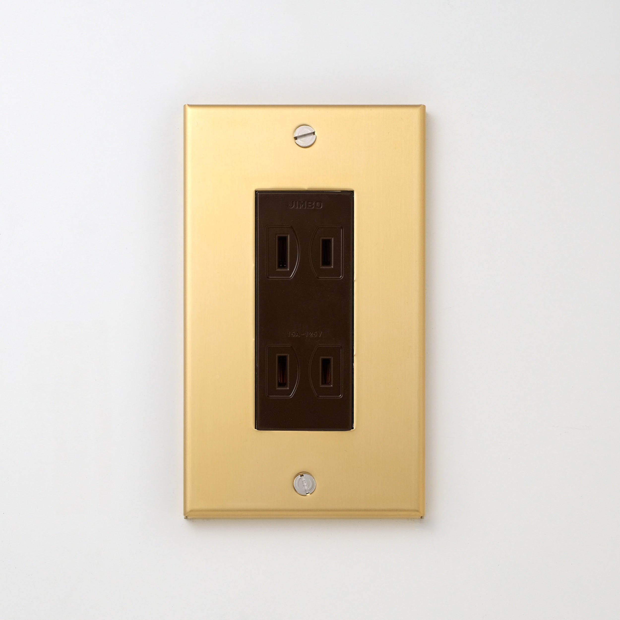 真鍮（素地） プレート <br>+ NKダブルコンセント チョコ