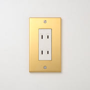 真鍮（素地） プレート <br>+ NK ダブルコンセント ホワイト