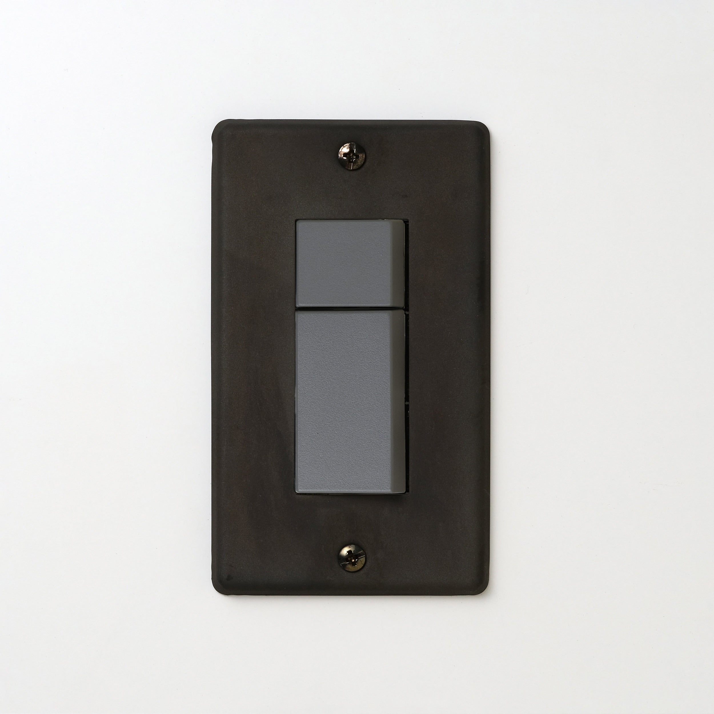 ステンレス（黒染）プレート <br>+ NK スイッチダブル グレー