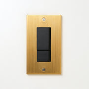 真鍮（ヘアライン） プレート <br>+ NK スイッチダブル ブラック