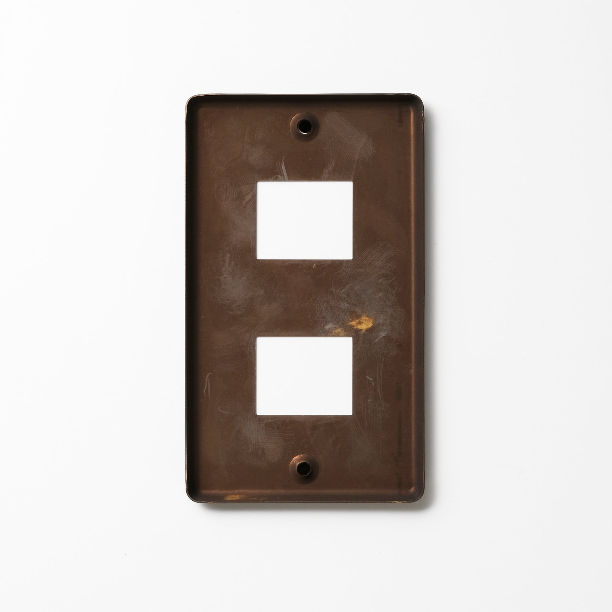 OHM 真鍮メッキエイジング プレート１連２口用 