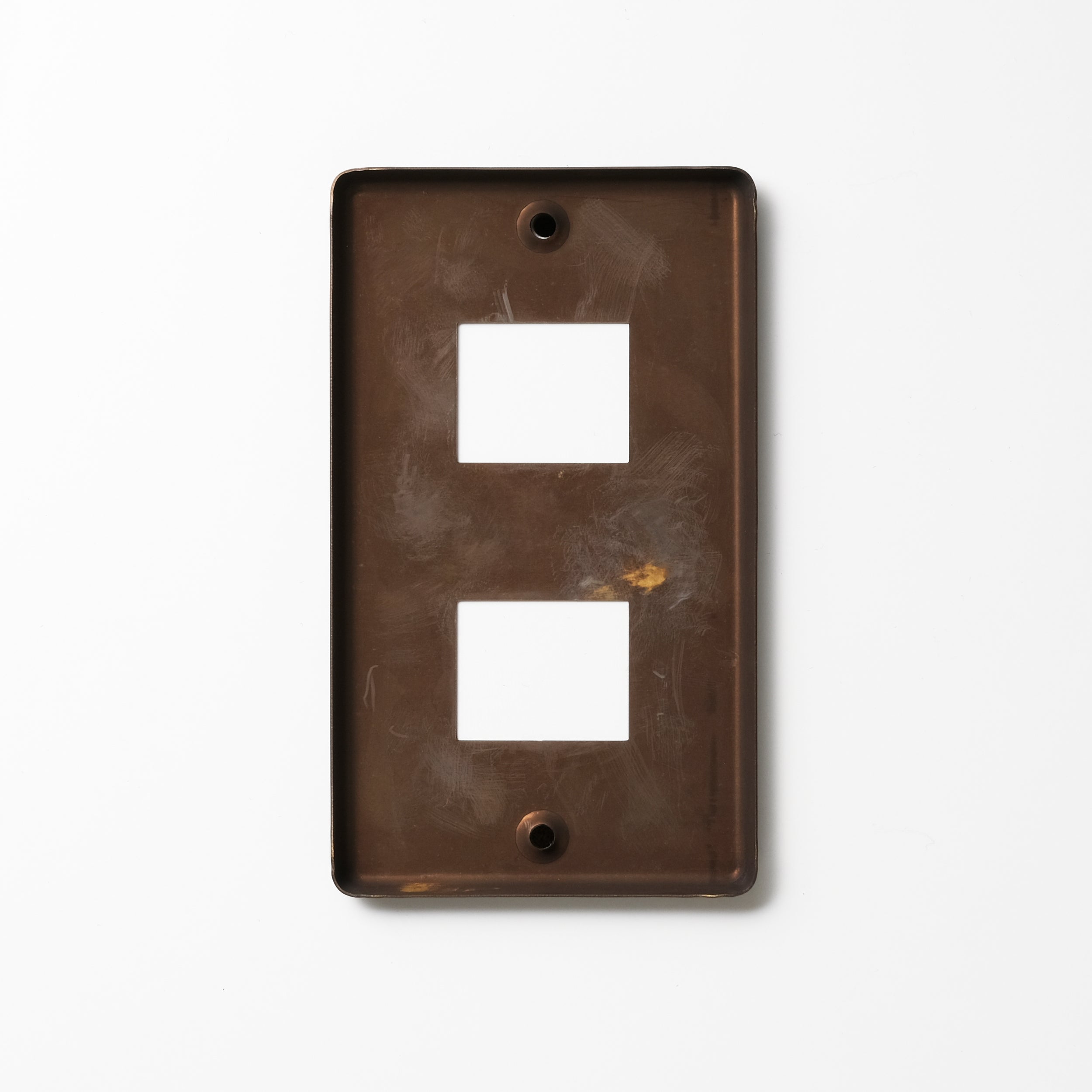 OHM 真鍮メッキエイジング プレート１連２口用 