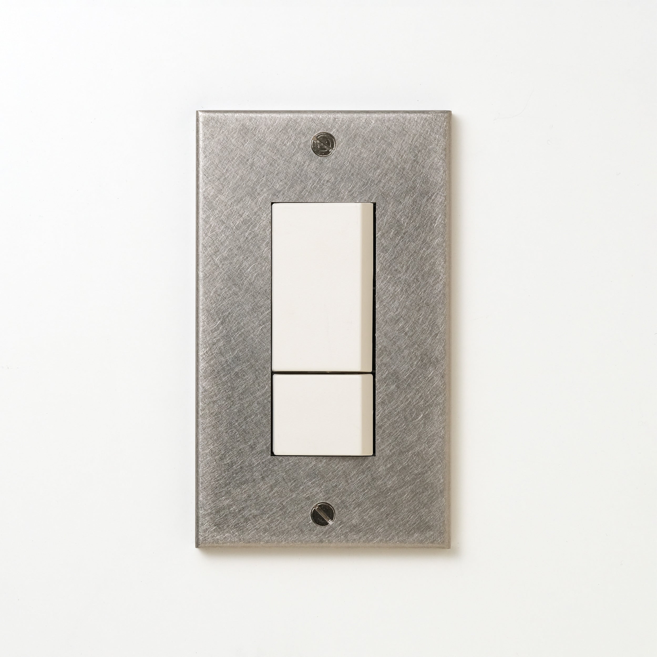 ステンレス（バイブレーション）プレート <br>+ NK スイッチダブル ホワイト