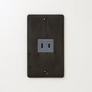 ステンレス（黒染）プレート<br>+ NK 埋込コンセント グレー