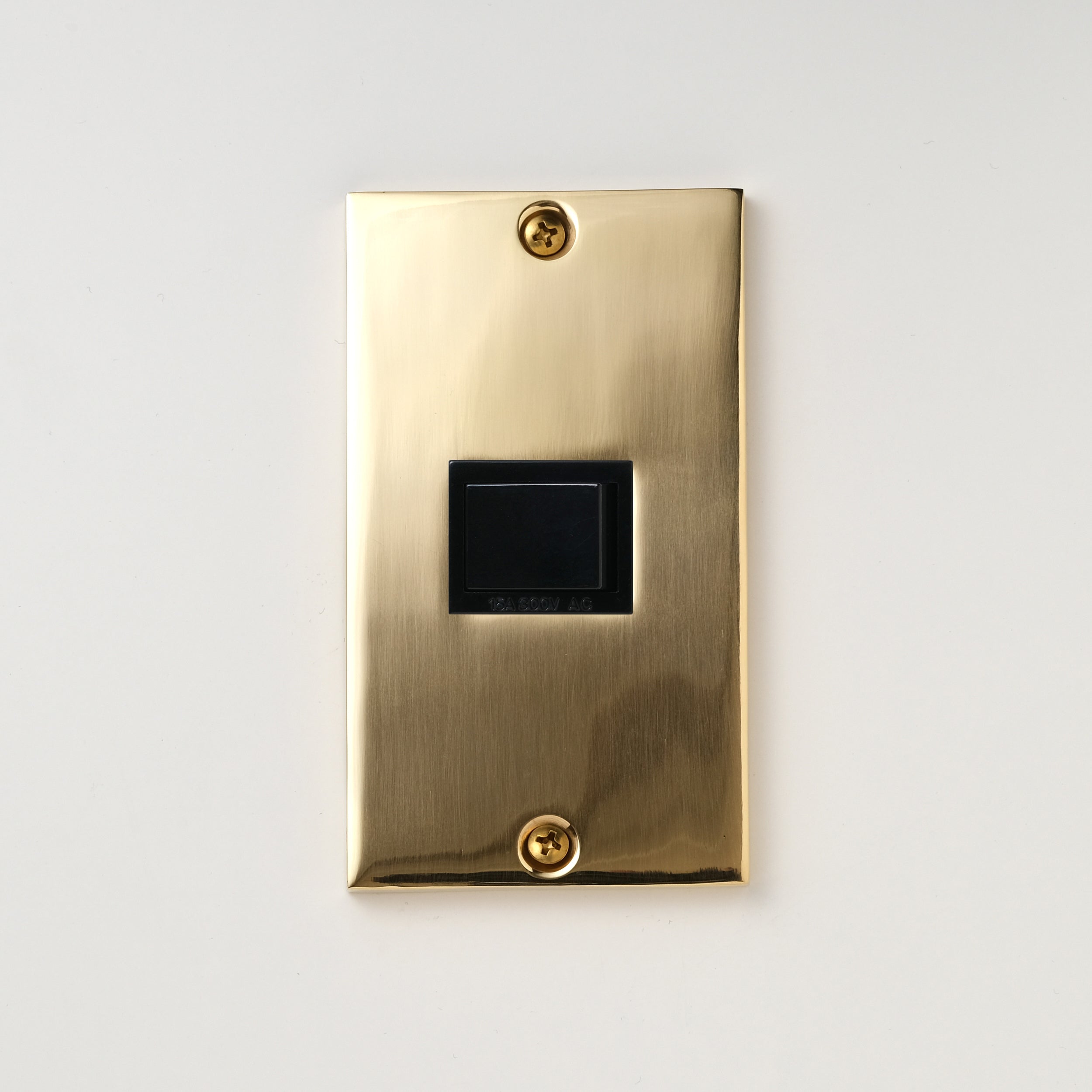 真鍮砂型鋳造（磨き）プレート<br>+ パナソニック 埋込スイッチ シングル ブラック