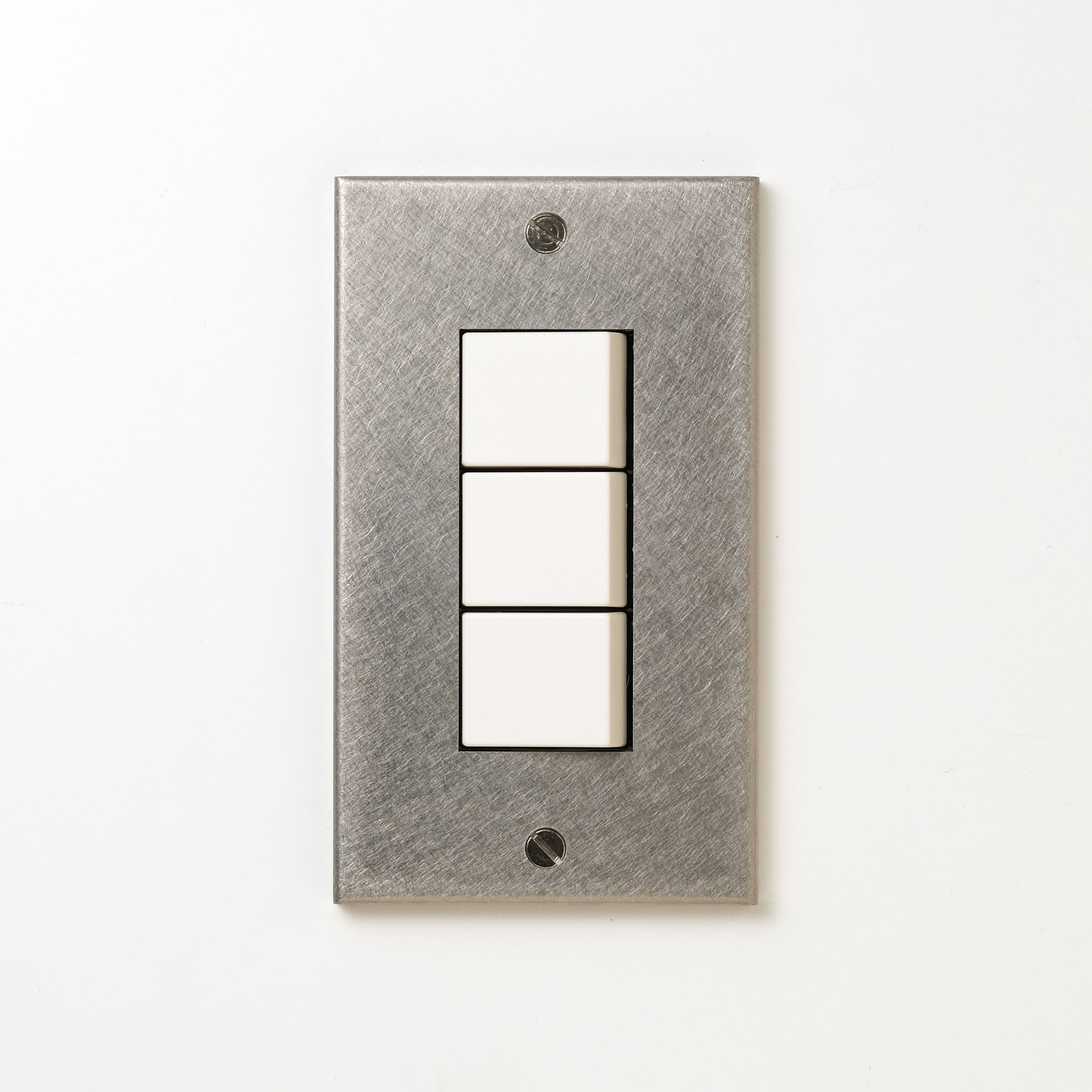 ステンレス（バイブレーション）プレート <br>+ NK スイッチトリプル ホワイト