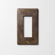 OHM 真鍮メッキエイジング プレート１連３口用 