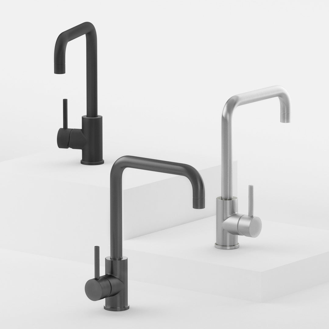 エデン・台付き1穴 キッチン用混合水栓 ニッケル