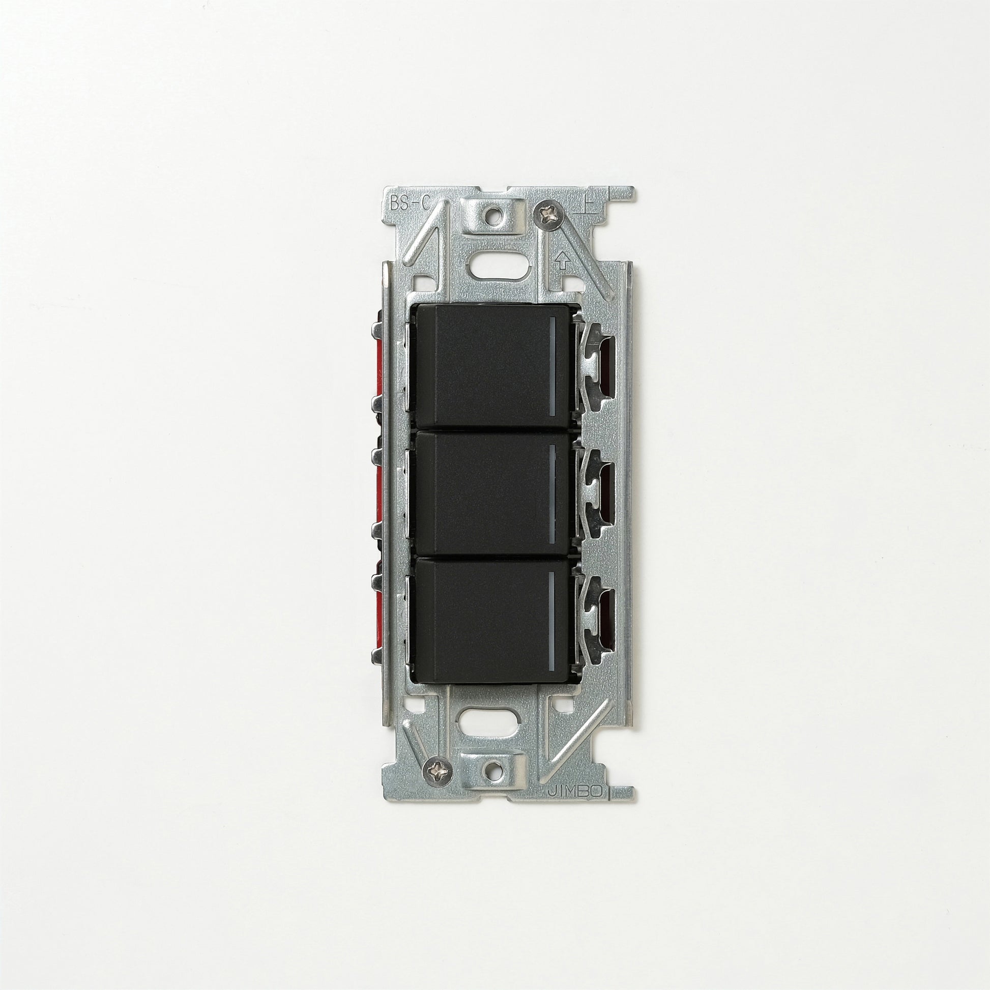 NKシリーズ　片切、3路ガイドランプ（グリーン）スイッチトリプル １連３口用 ブラック