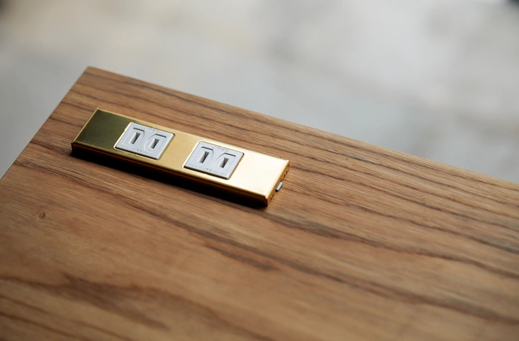 コンセンティック 真鍮素地 家具用プレート２口用 