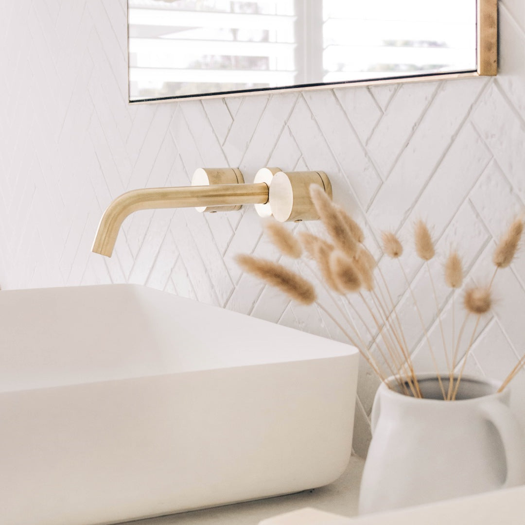 ミラニ・壁付2穴 混合水栓用ダイヤルハンドル 真鍮