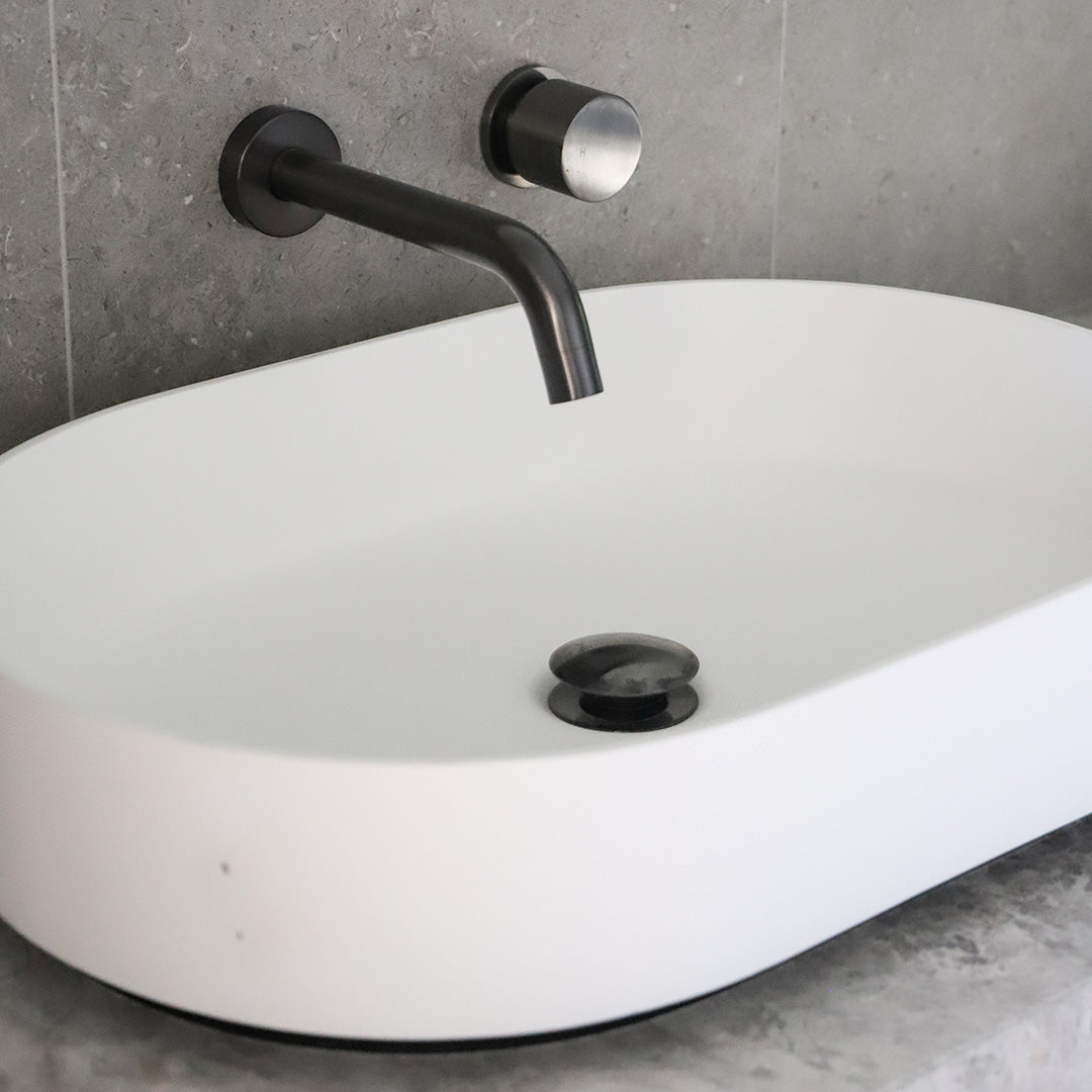 ミラニ・壁付1穴 混合水栓用ダイヤルハンドル ガンメタル