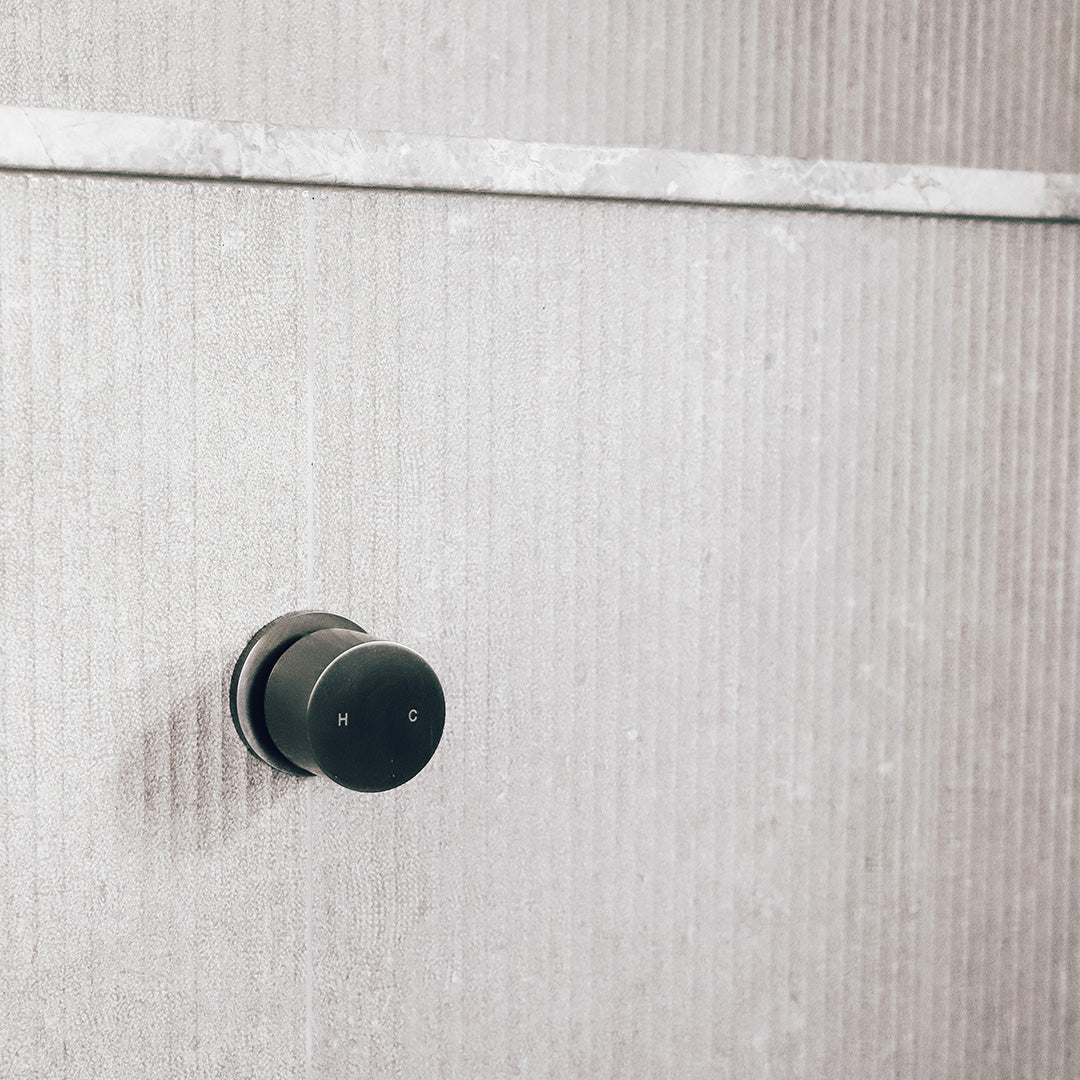 ミラニ・壁付1穴 混合水栓用ダイヤルハンドル ガンメタル