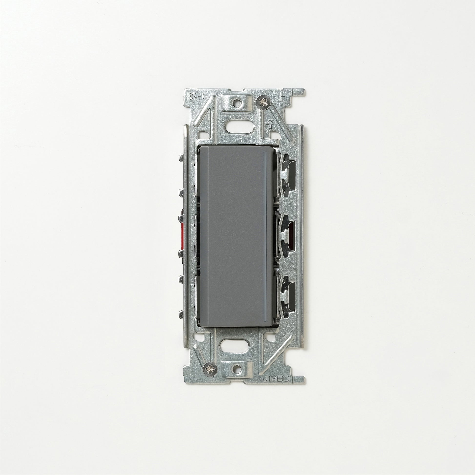 NKシリーズ　片切、3路ガイドランプ（グリーン）付スイッチシングル １連３口用 グレー