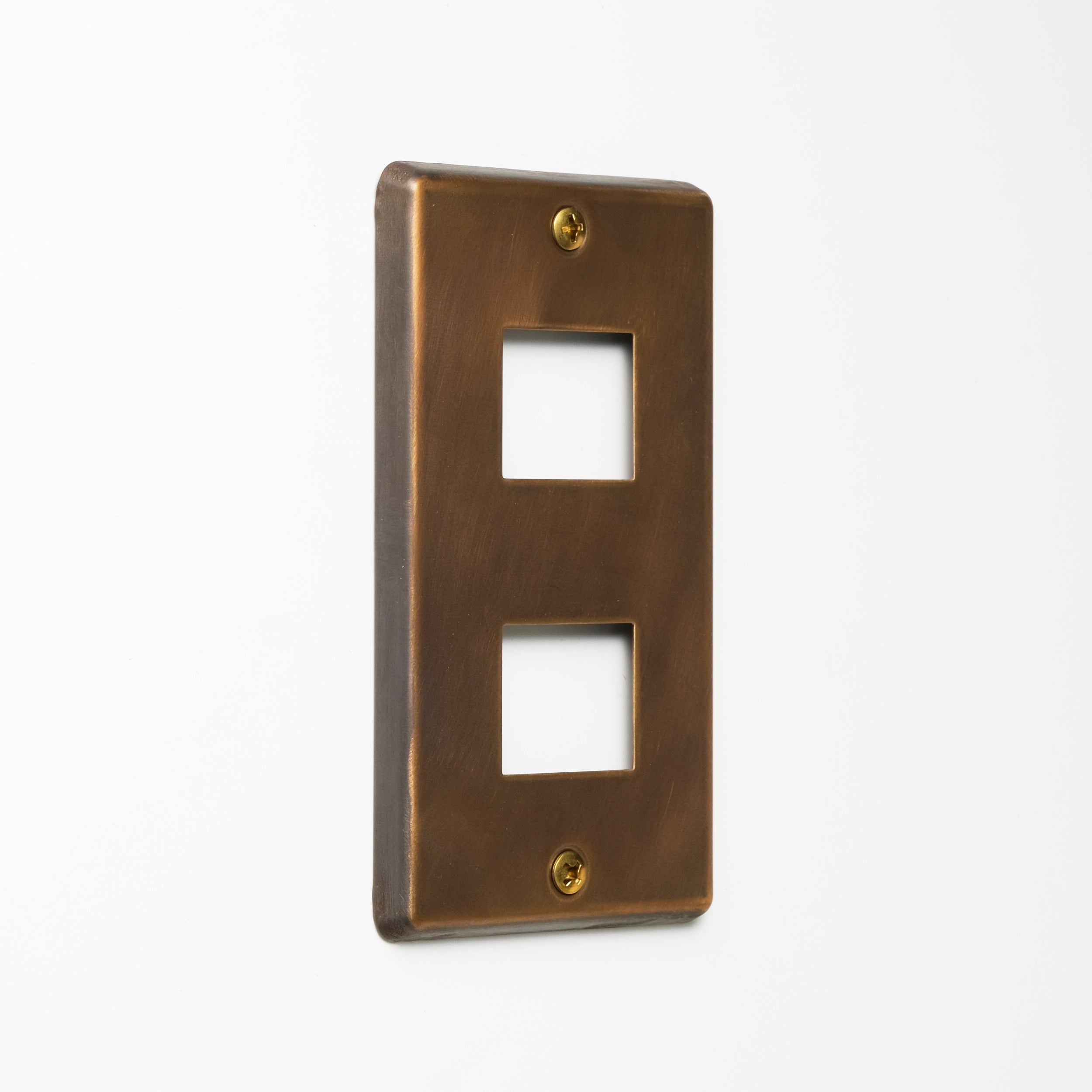 OHM 真鍮メッキエイジング プレート１連２口用 