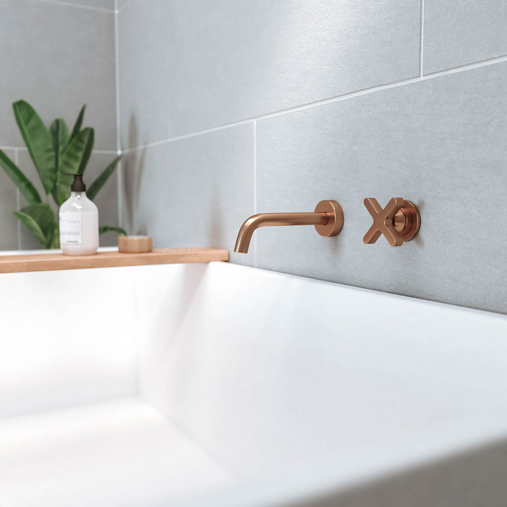 クロス・壁付1穴  混合水栓用ハンドル 銅