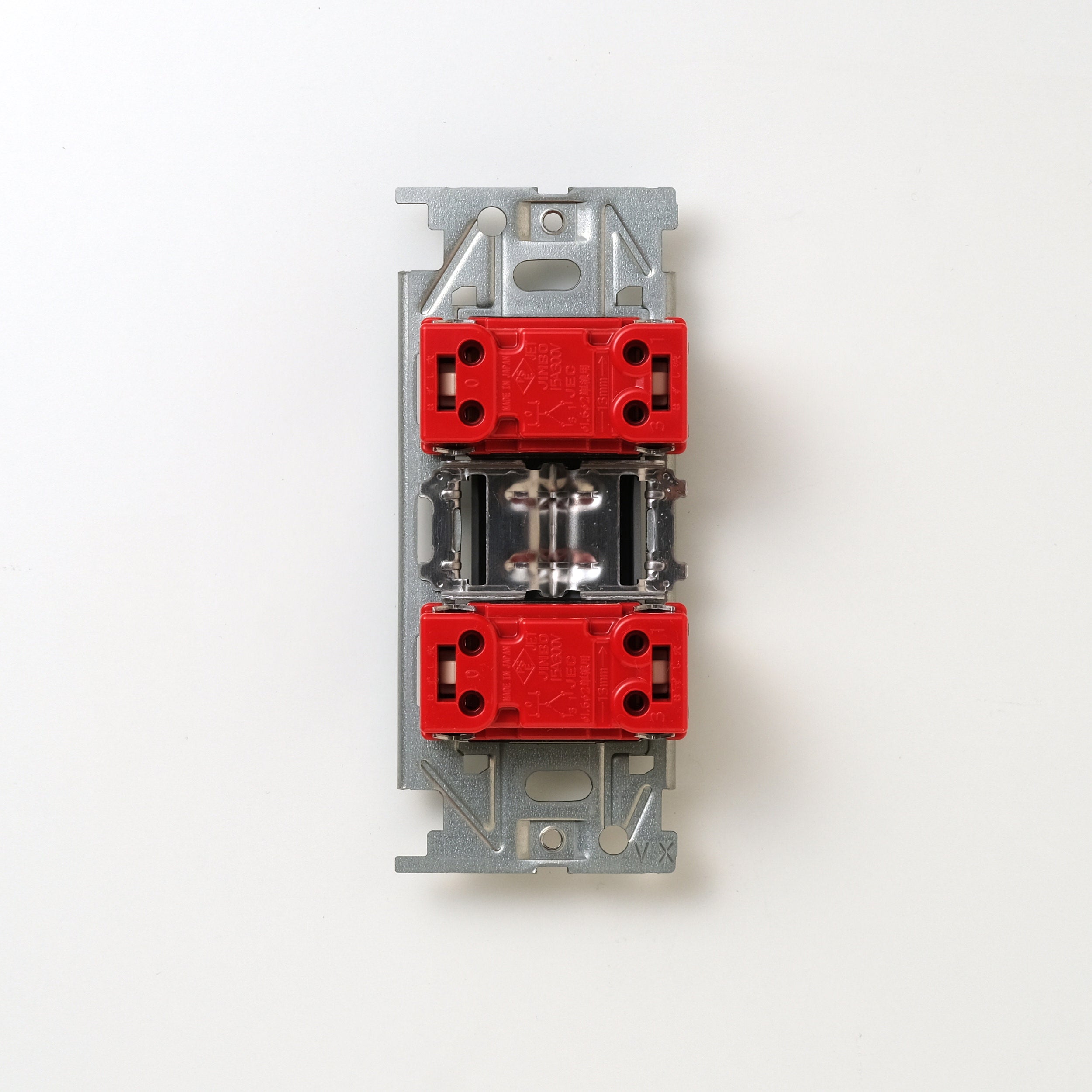 NKシリーズ　片切、3路スイッチダブル（下段大）  １連３口用 グレー