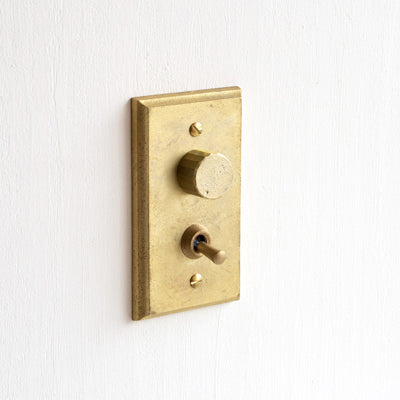 フタガミ スイッチ 真鍮 １連 １トグル＋LED調光器