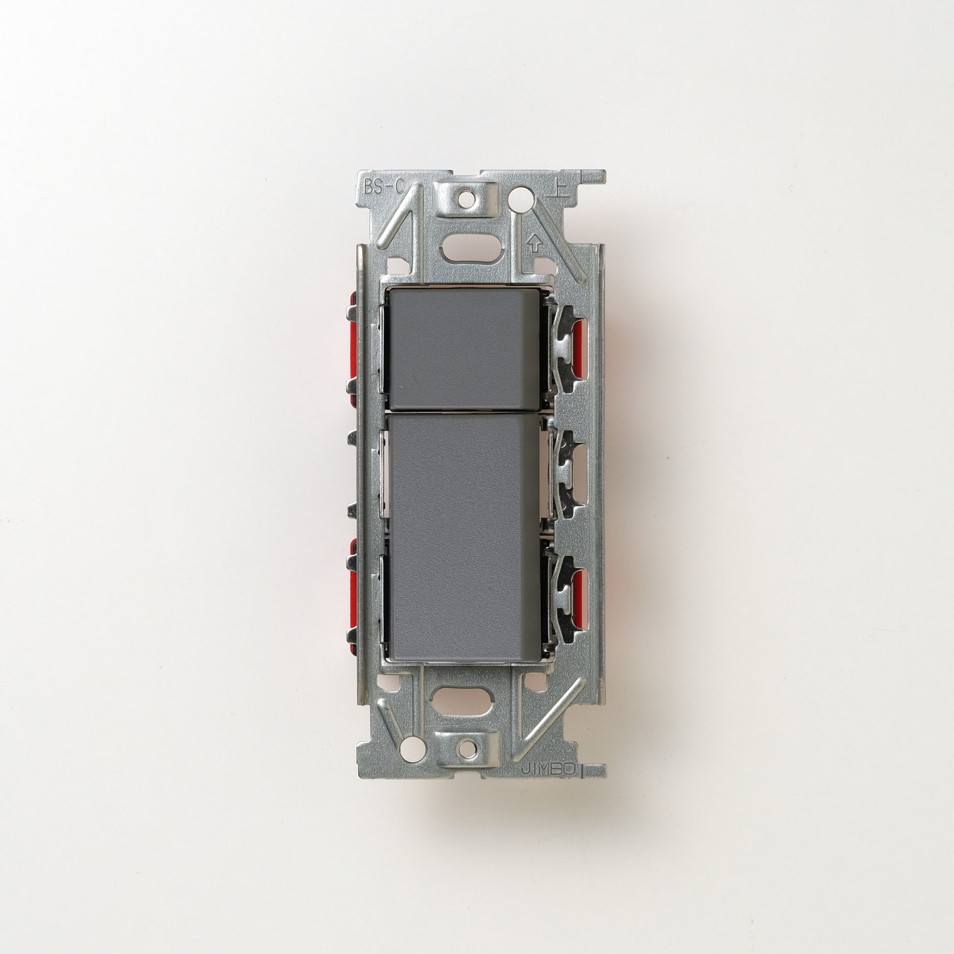 NKシリーズ　片切、3路スイッチダブル（下段大）  １連３口用 グレー