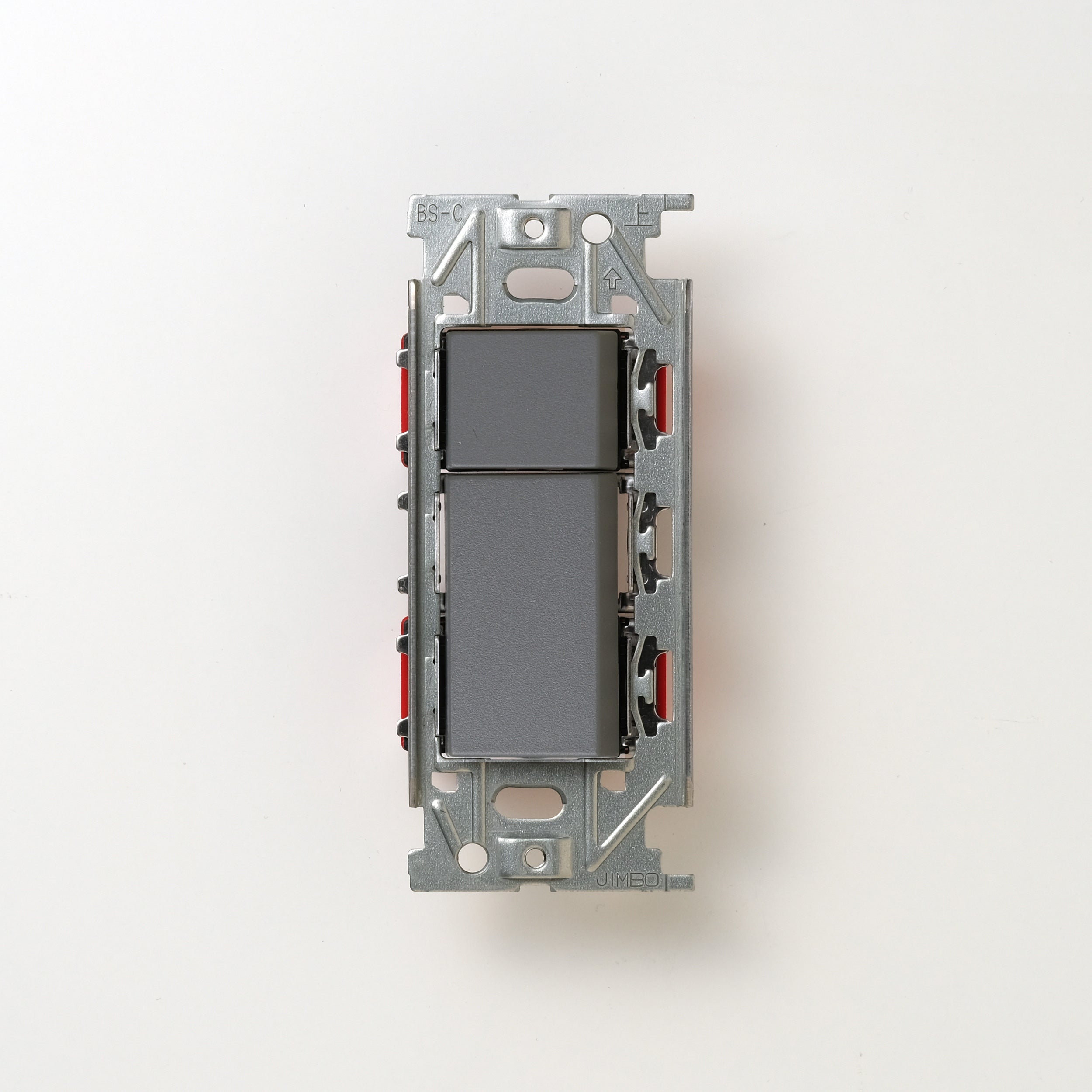 NKシリーズ　片切、3路スイッチダブル（下段大）  １連３口用 グレー