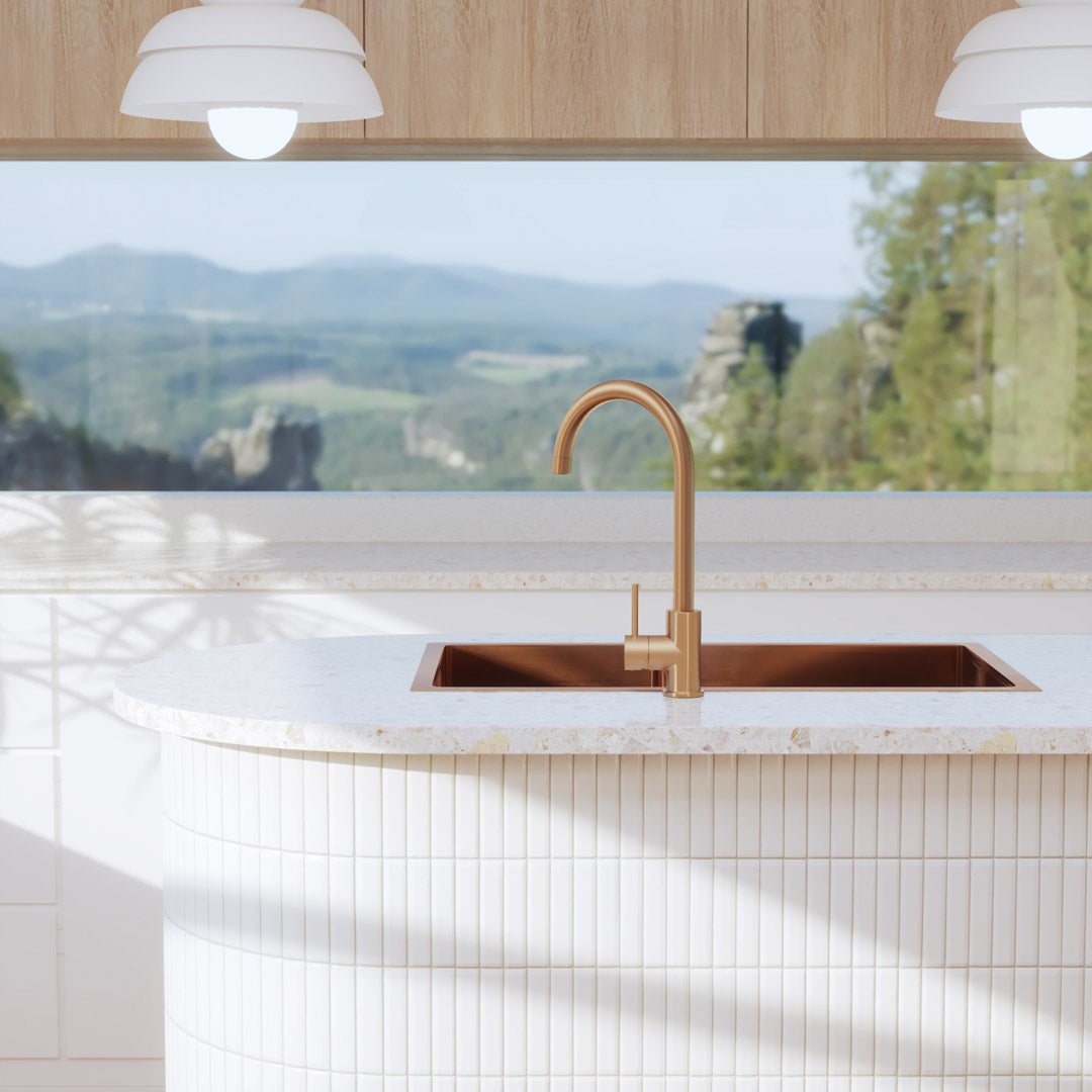 ヴィータ・２槽式キッチンシンク760mm 銅