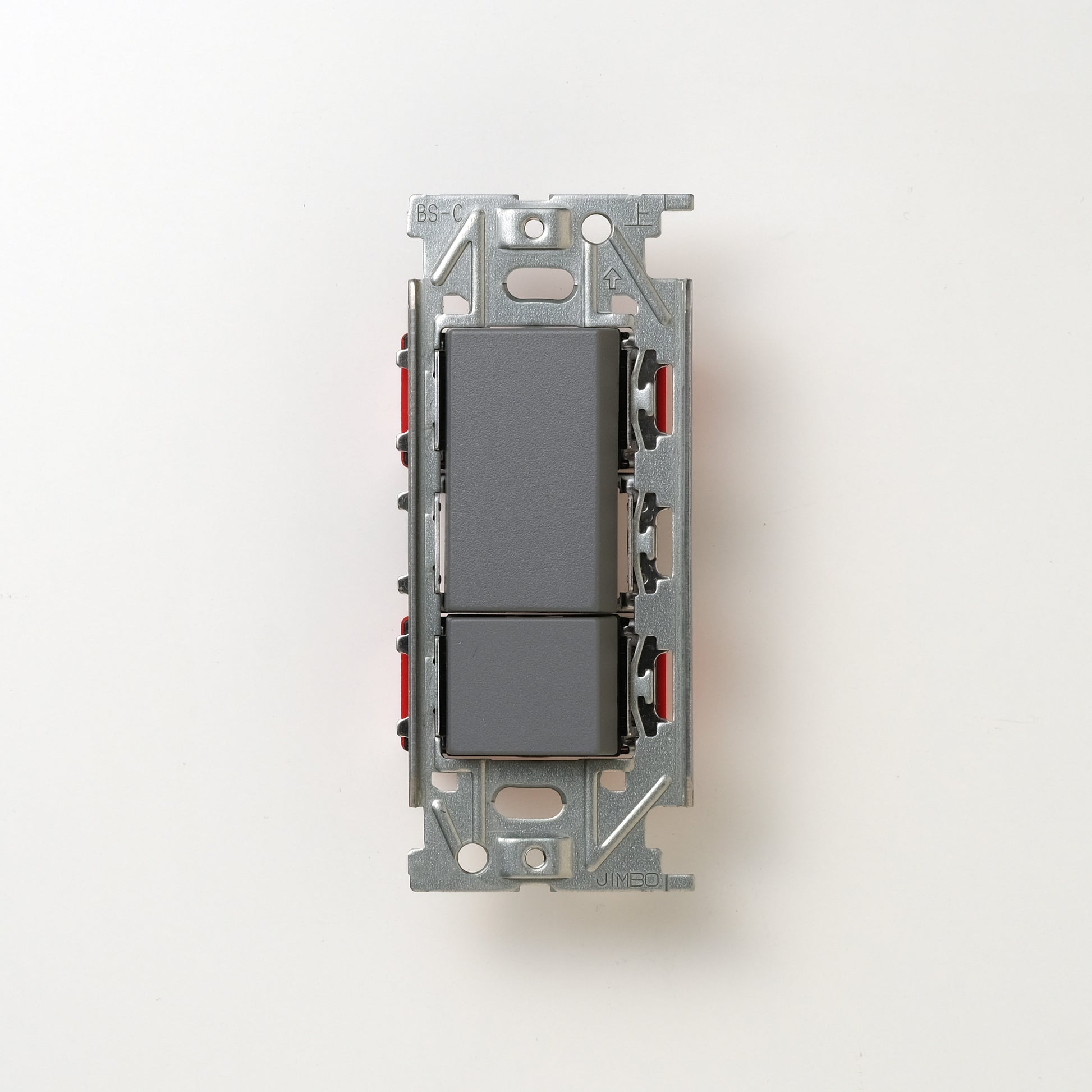 NKシリーズ　片切、3路スイッチダブル（上段大）  １連３口用 グレー