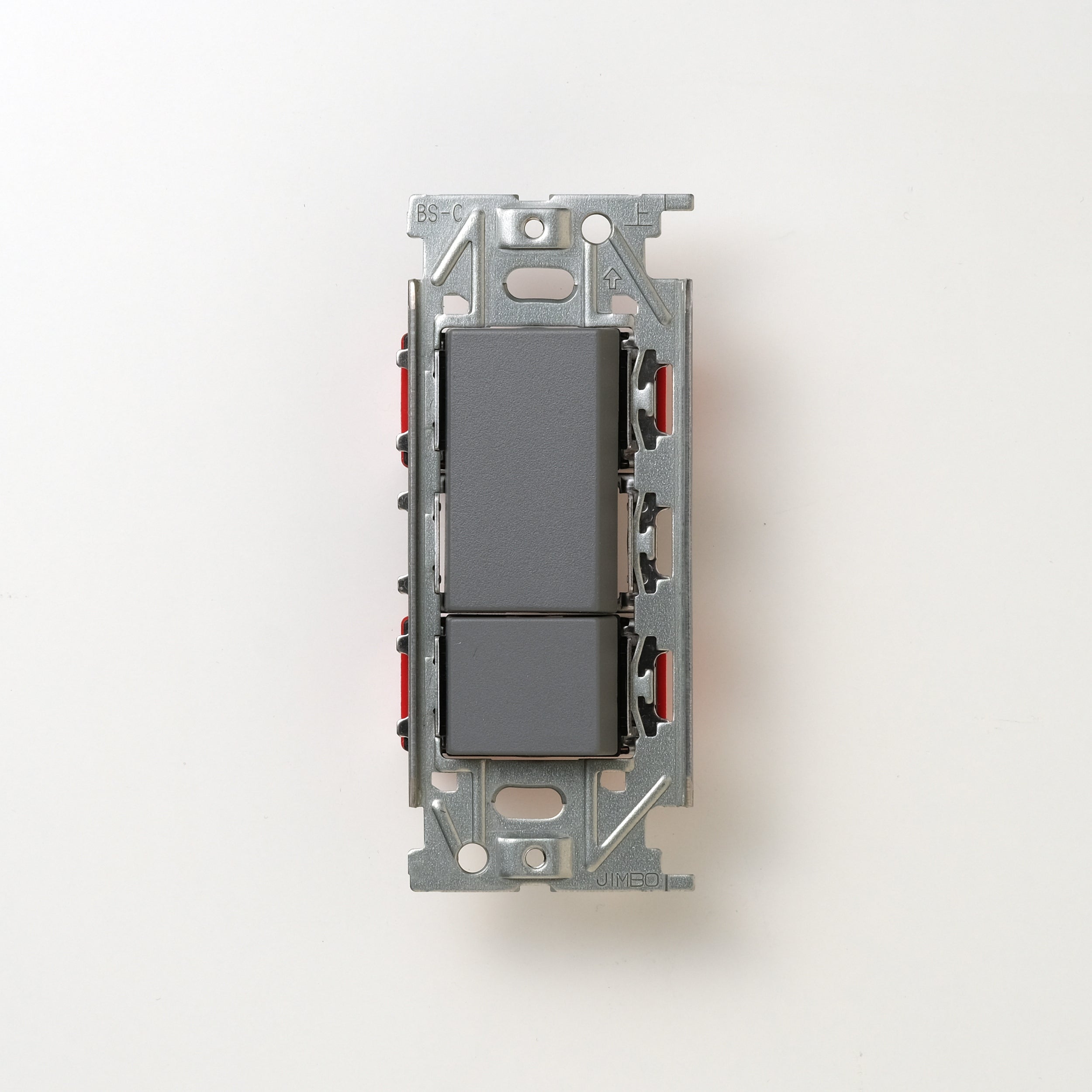 NKシリーズ　片切、3路スイッチダブル（上段大）  １連３口用 グレー