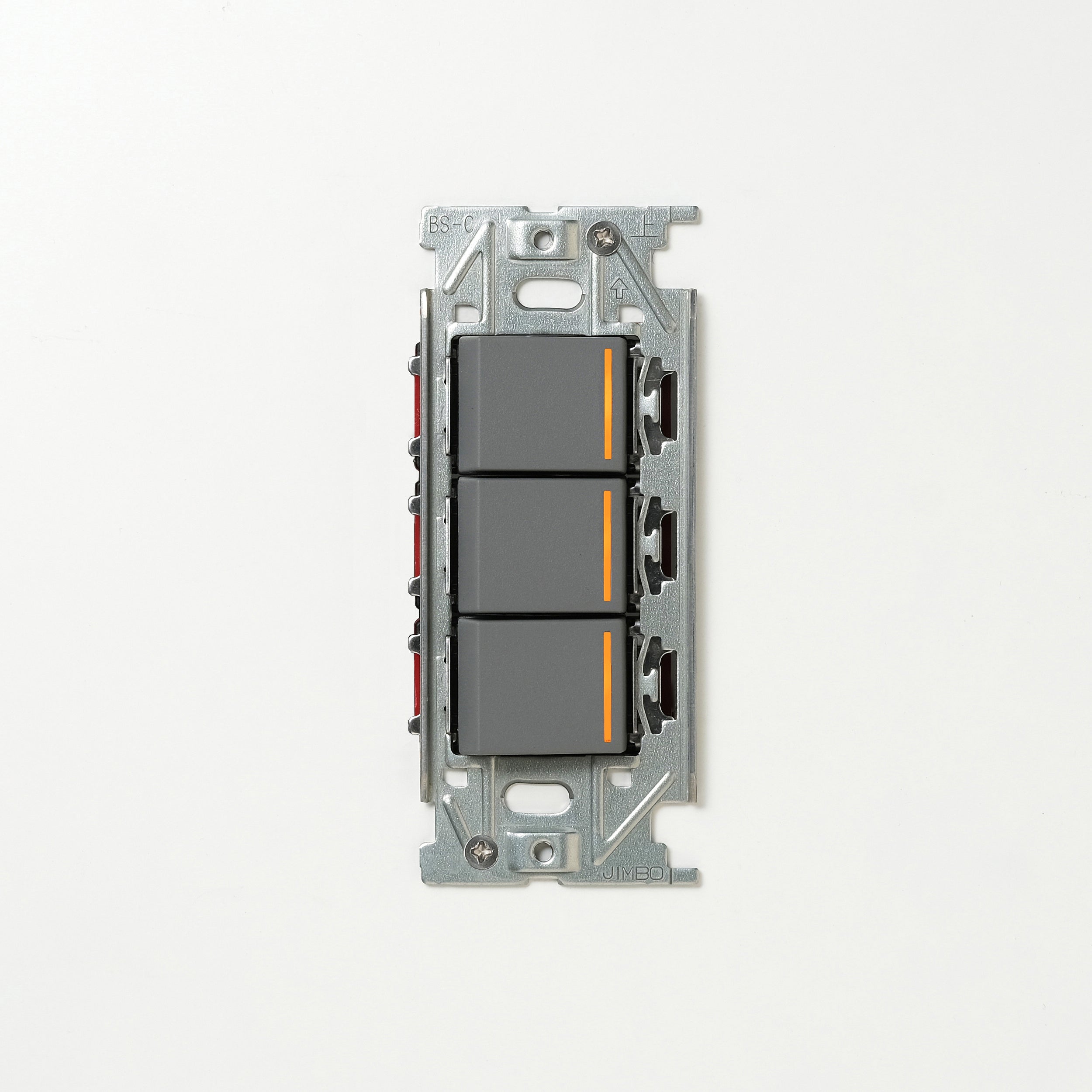 NKシリーズ　片切、3路チェックランプ（オレンジ）スイッチトリプル １連３口用 グレー