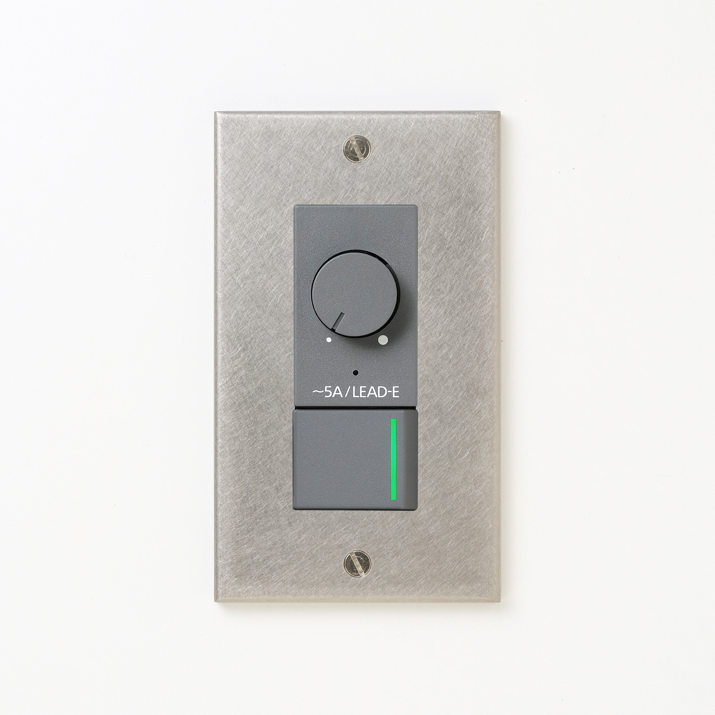 ステンレス（バイブレーション）プレート <br>+ NK 正位相制御方式ライトコントロール＋片切、3路ガイドランプ（グリーン）スイッチ　 グレー