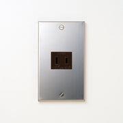 ステンレス（素地） プレート<br>+ NK 埋込コンセント チョコ