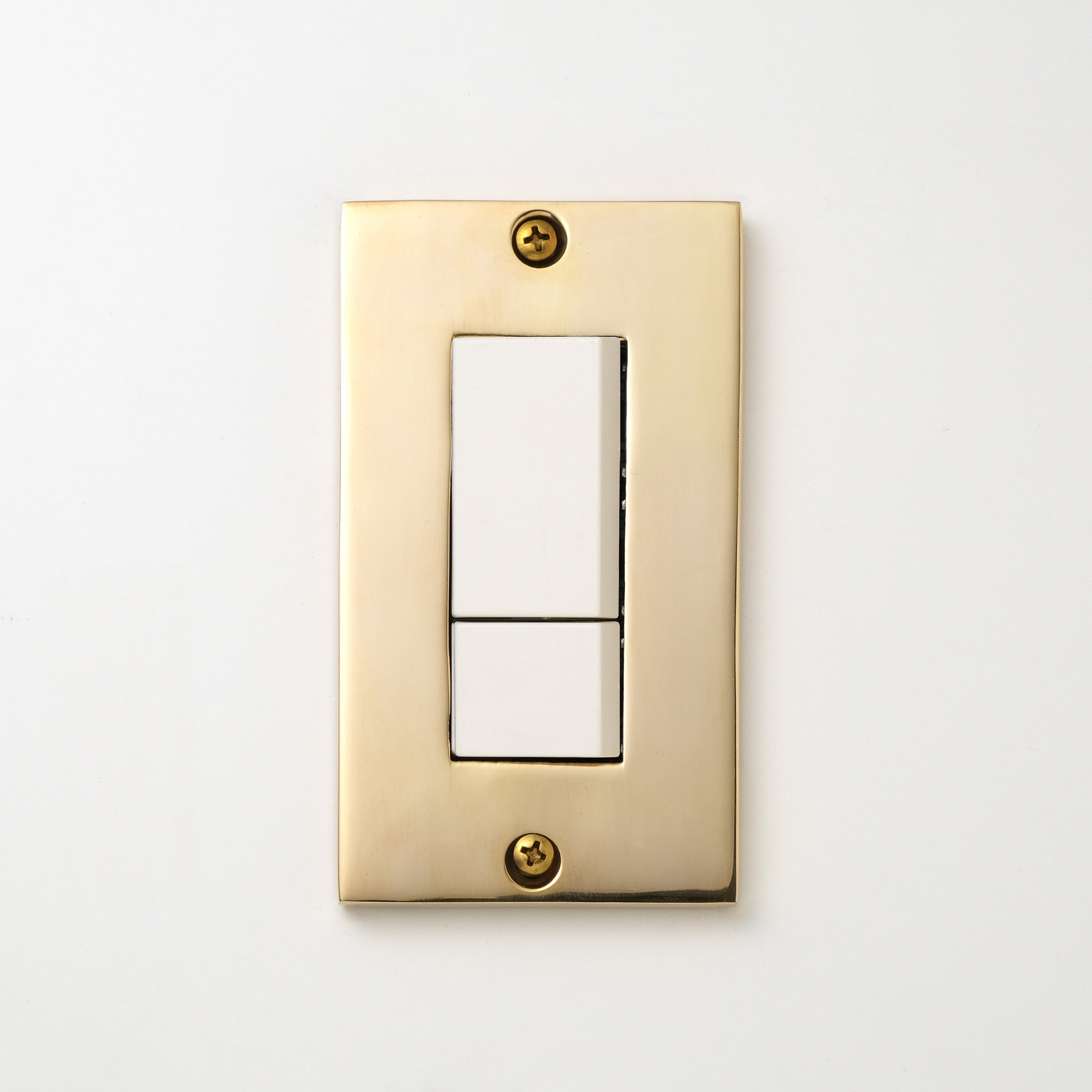 真鍮砂型鋳造（磨き）プレート <br>+ NK スイッチダブル ホワイト