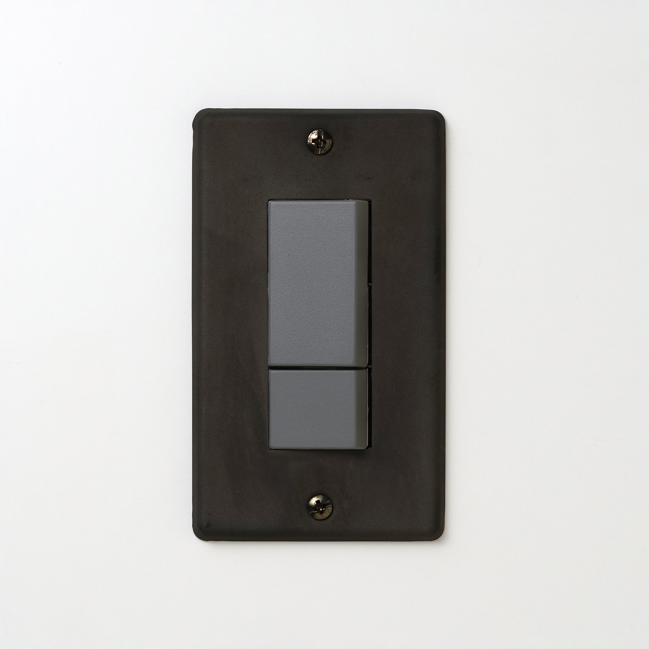 ステンレス（黒染）プレート <br>+ NK スイッチダブル グレー