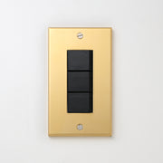 真鍮（素地） プレート <br>+ NK スイッチトリプル ブラック