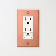 銅色（マット） プレート <br>+ NK 埋込アースターミナル付接地ダブルコンセント　ホワイト