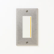 ステンレス（バイブレーション）プレート <br>+ NK 片切、3路チェックランプ（オレンジ）付スイッチシングル  ホワイト