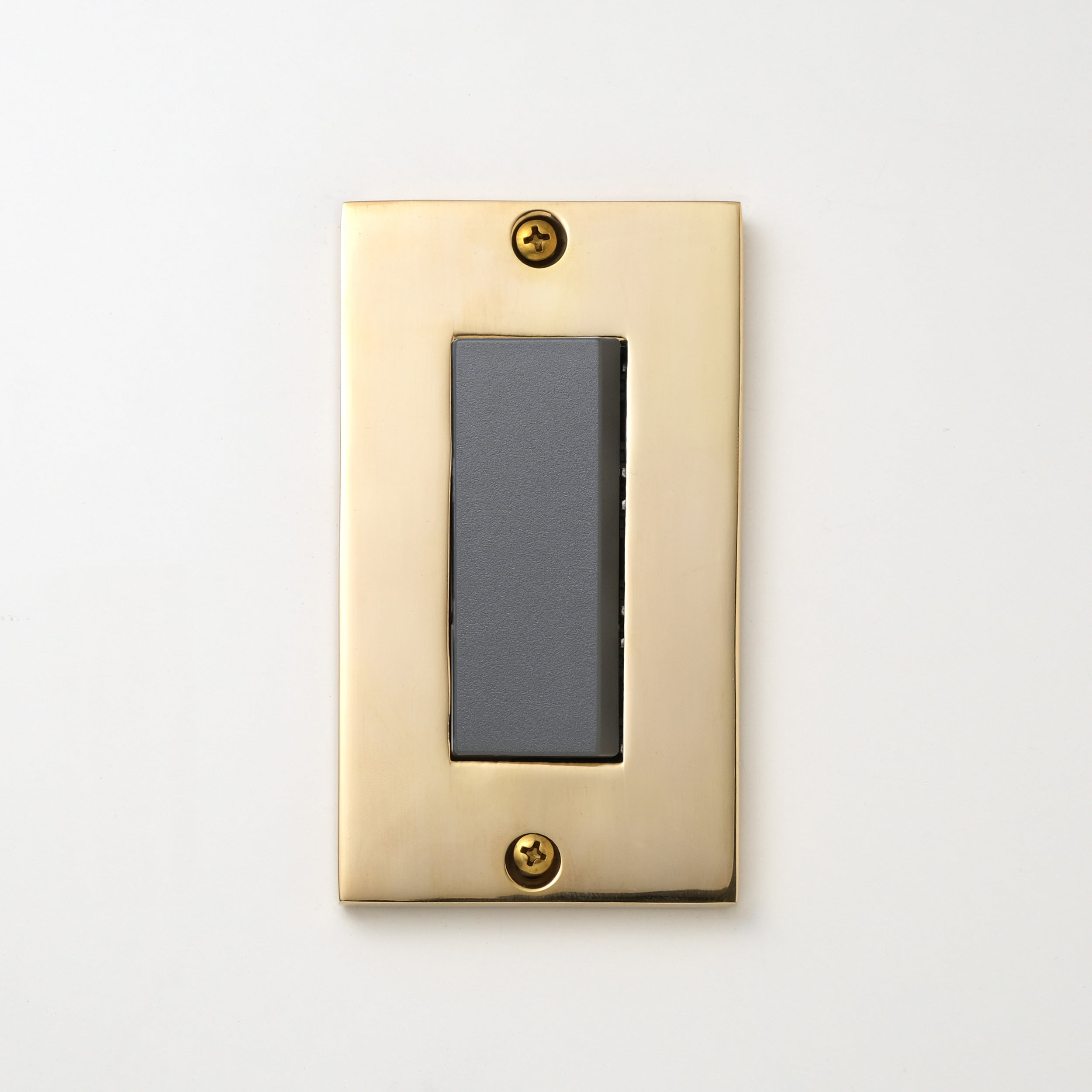 真鍮砂型鋳造（磨き）プレート <br>+ NK スイッチシングル グレー