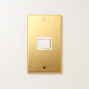 真鍮（素地） プレート<br>+ パナソニック 埋込スイッチ シングル ホワイト